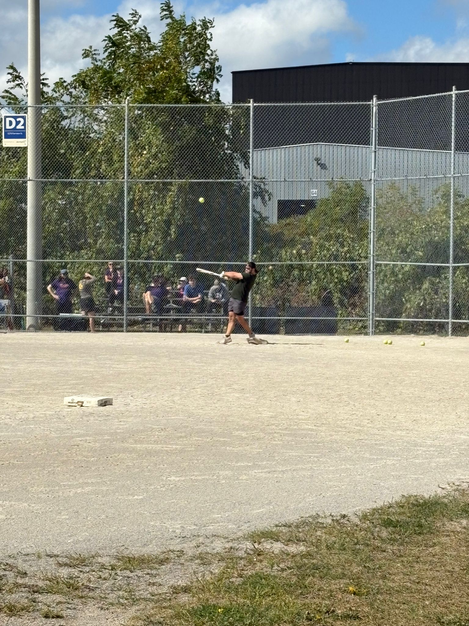 Batter swinging at the plate