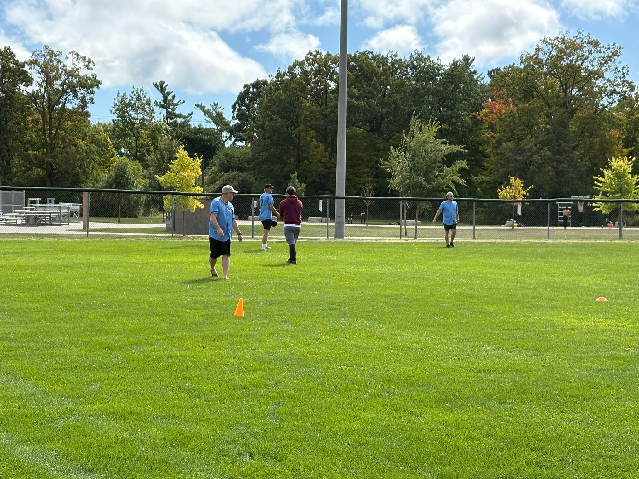 Players in the outfield
